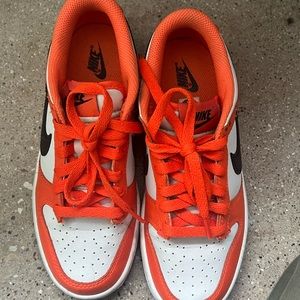 Nike Dunk Lows Size 4Y Orange/Black